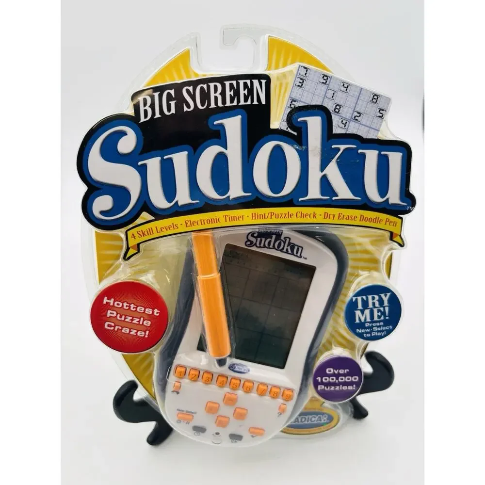 Radica Big Screen Sudoku Handheld Electronic Game Brand New Factory Sealed 2005
